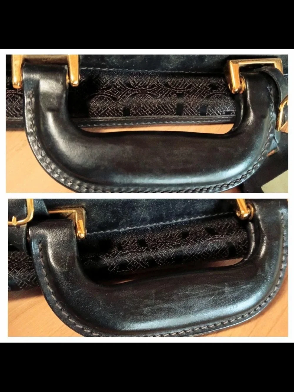 Gucci Black Embossed Carry Briefcase with Top Handle